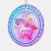 Rainbow Hearts Unicorn Keramisch Ornament (Links)
