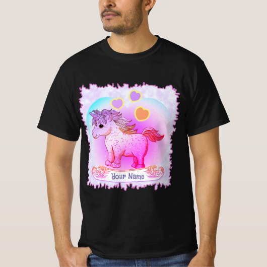 Rainbow Hearts Unicorn T-shirt (Voorkant)