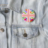 Rainbow Hearts Union Jack Ronde Button 5,7 Cm (In situ)