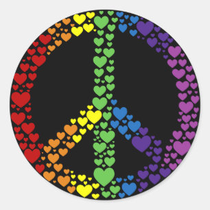 Rainbow Hearts Vredesbord Stickers