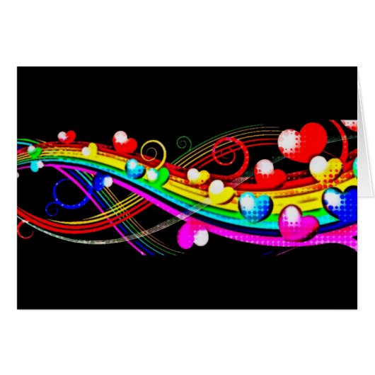 Rainbow Hearts-Wenskaart (Voorkant Horizontaal)