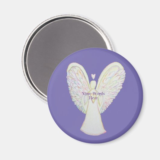 Rainbow Hearts White Angel Art Magnet (Voorkant / Achterkant)