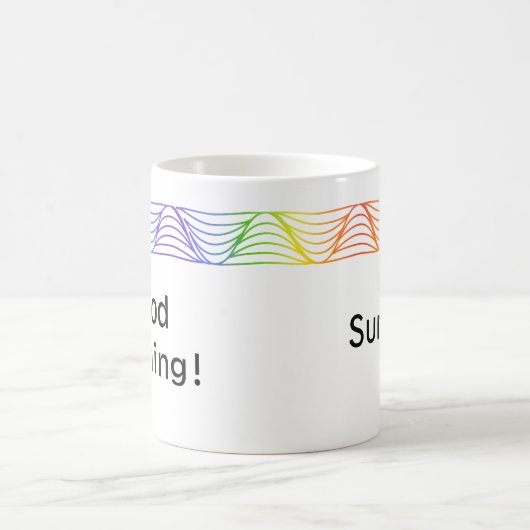 Rainbow Heat Wave Border Gepersonaliseerde Mok (Center)