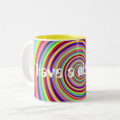 Rainbow Heb een leuke dag psychedelische snoep swi Tweekleurige Koffiemok (Voorkant links)