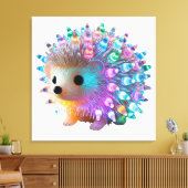 Rainbow Hedgehog Delight Canvas Afdruk (Insitu (Woonkamer))