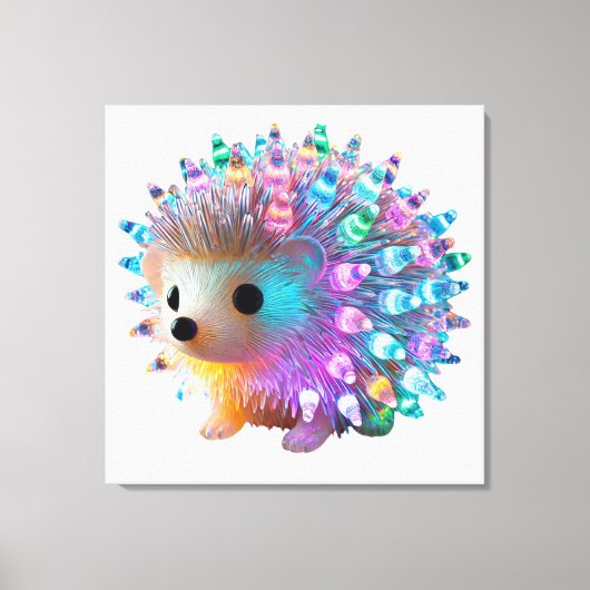 Rainbow Hedgehog Delight Canvas Afdruk (Voorkant)