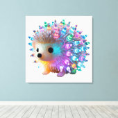 Rainbow Hedgehog Delight Canvas Afdruk (Insitu (Houten vloer))