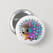 Rainbow Hedgehog Delight Ronde Button 5,7 Cm (Voorkant /achterkant)