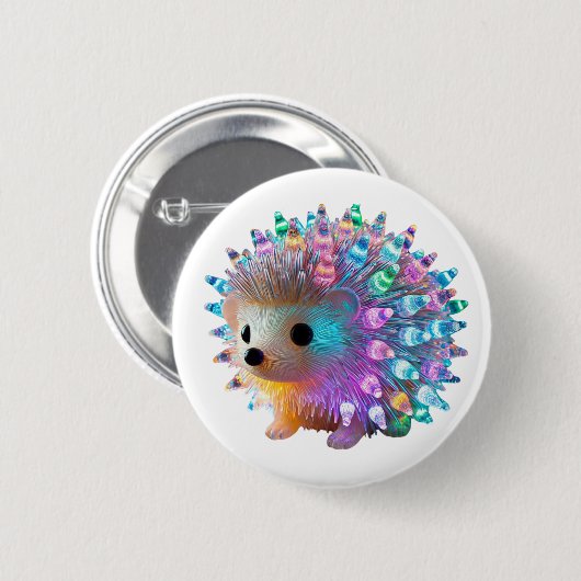Rainbow Hedgehog Delight Ronde Button 5,7 Cm (Voorkant /achterkant)