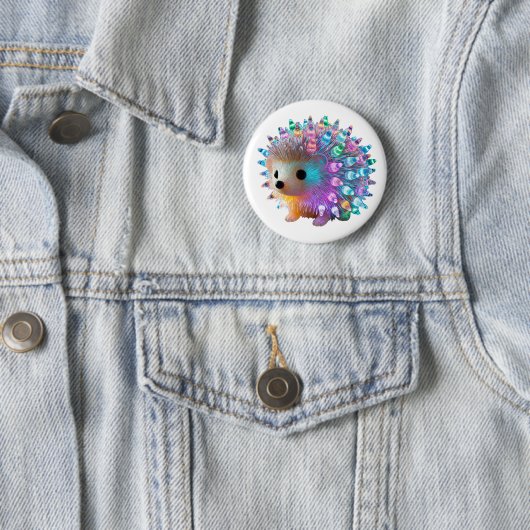 Rainbow Hedgehog Delight Ronde Button 5,7 Cm (In situ)
