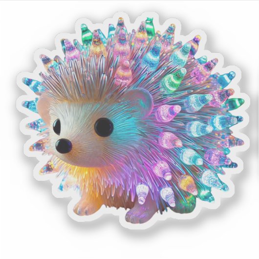 Rainbow Hedgehog Delight Sticker (Voorkant)
