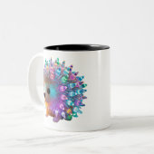 Rainbow Hedgehog Delight Tweekleurige Koffiemok (Voorkant links)