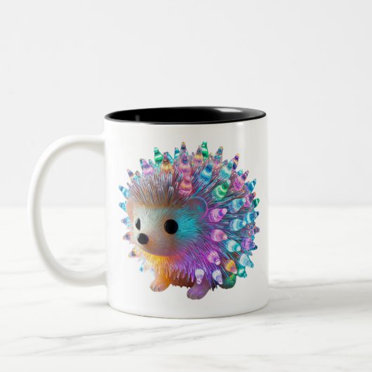 Rainbow Hedgehog Delight Tweekleurige Koffiemok (Links)