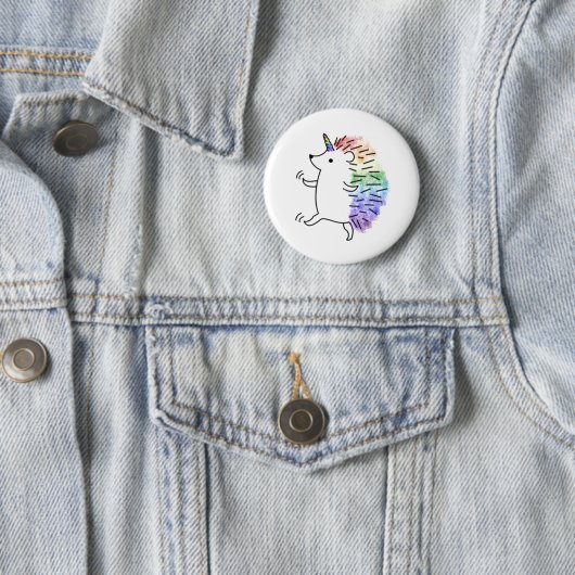 Rainbow Hedgicorn Button (In situ)