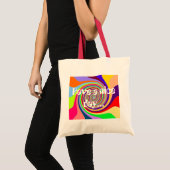 Rainbow heeft een fijne dag psychedelische wervelk tote bag (Voorkant (product))