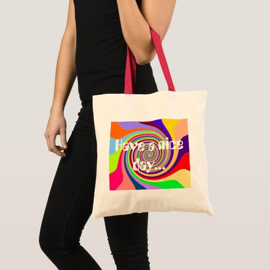 Rainbow heeft een fijne dag psychedelische wervelk tote bag (Voorkant (product))