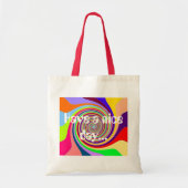 Rainbow heeft een fijne dag psychedelische wervelk tote bag (Voorkant)
