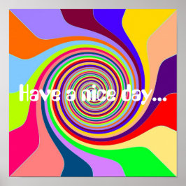 Rainbow heeft een mooie dag Groovy psychedelische  Poster