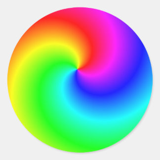 Rainbow heldere wervelingen ronde sticker