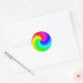 Rainbow heldere wervelingen ronde sticker (Envelop)