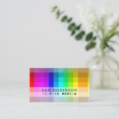 Rainbow Helderkleurige coole grafische ontwerper Visitekaartje (Staand voorkant)