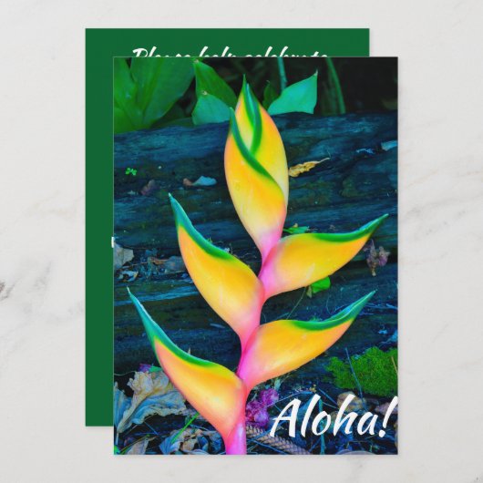 Rainbow Heliconia, Haena, Kauai, Hawaii Kaart (Voorkant / Achterkant)