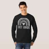 Rainbow Hello First 1st Grade Teacher First Day Of T-shirt (Voorkant volledig)