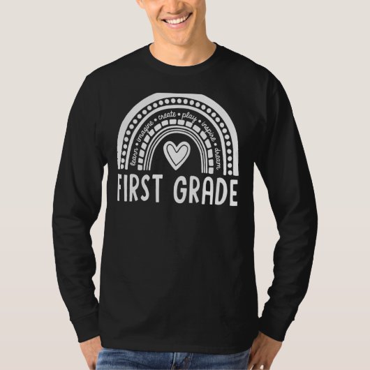 Rainbow Hello First 1st Grade Teacher First Day Of T-shirt (Voorkant)
