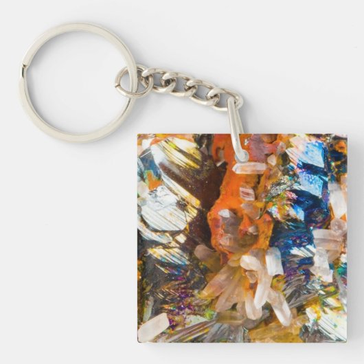 Rainbow Hematiet Crystal Sleutelhanger (Voorkant)