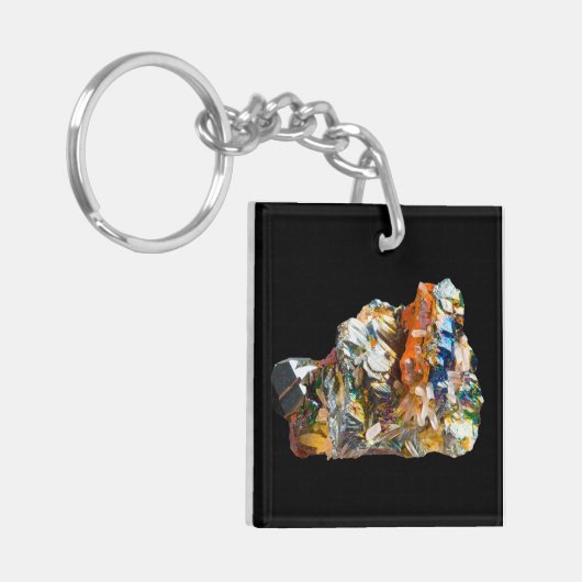 Rainbow Hematiet Crystal Sleutelhanger (Voorkant Links)