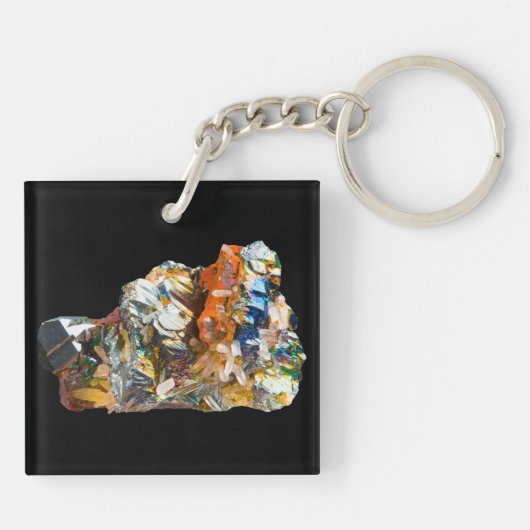 Rainbow Hematiet Crystal Sleutelhanger (Achterkant)