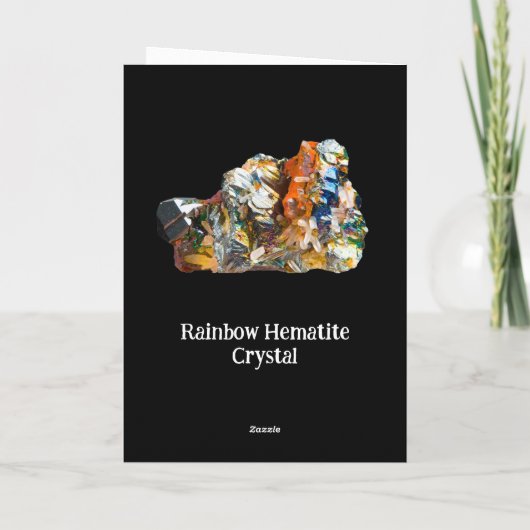 Rainbow Hematite Crystal Eigen Tekst Kaart toevoeg (Achterkant)