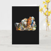 Rainbow Hematite Crystal Eigen Tekst Kaart toevoeg (Gele Bloem)