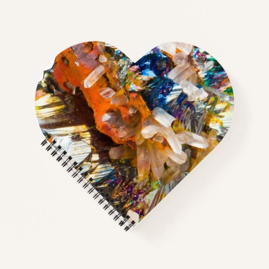 Rainbow Hematite Crystal Heart Notitieblok Valenti Notitieboek (Voorkant)