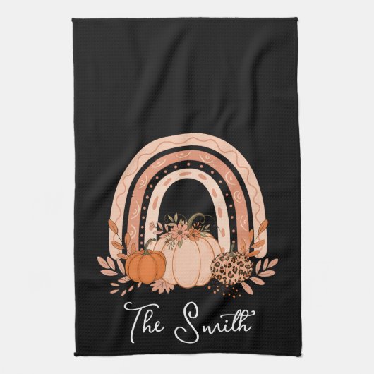 Rainbow Herfst Pumpkins Keuken Thanksgiving in het Theedoek (Verticaal)