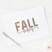 Rainbow Herfst Vibes Ovale Sticker (Envelop)