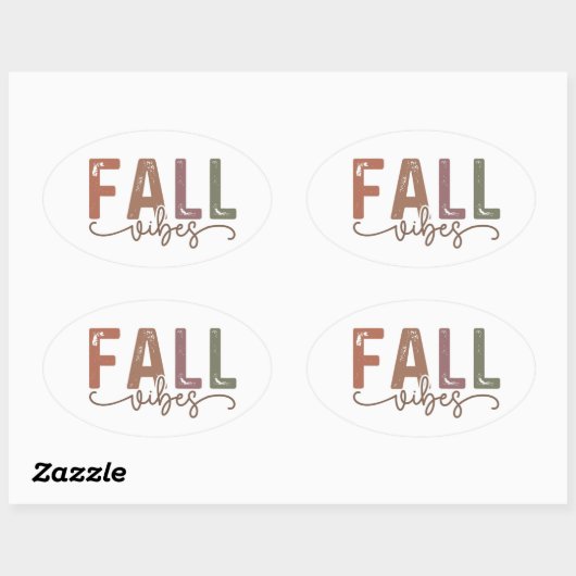Rainbow Herfst Vibes Ovale Sticker (Vel)