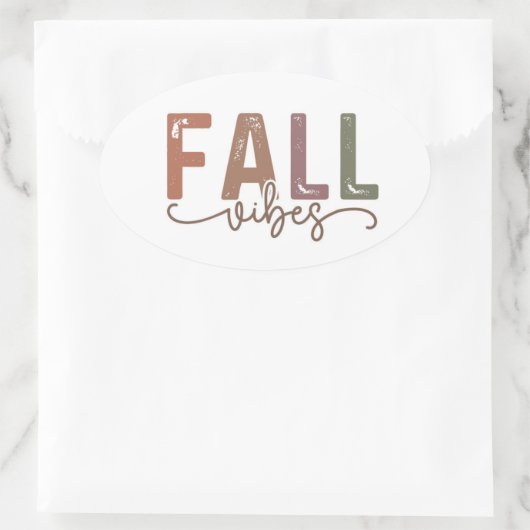 Rainbow Herfst Vibes Ovale Sticker (Tas)