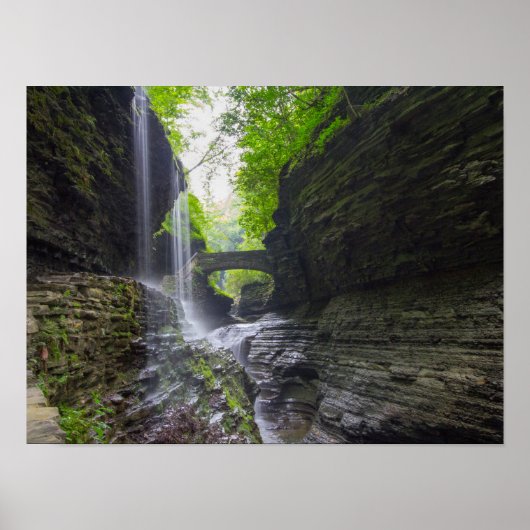 Rainbow-Herfsten en cascade, Watkins Glen, New Yor Poster (Voorkant)