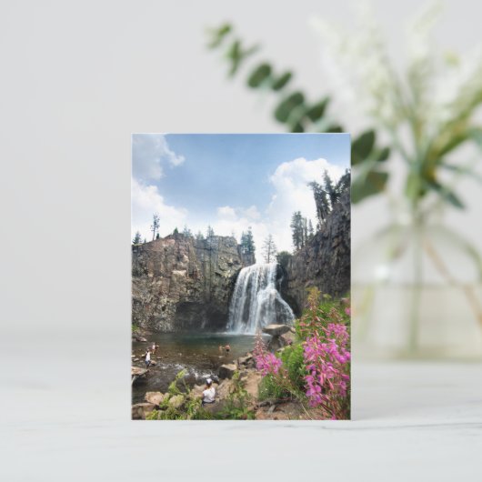 Rainbow Herfsten Waterfall - Devils Postpile - Sie Briefkaart (Staand voorkant)