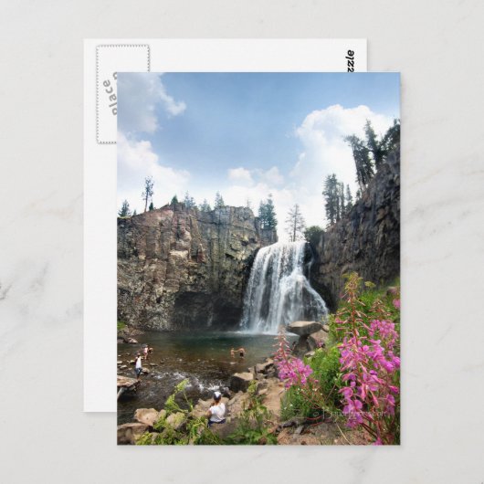 Rainbow Herfsten Waterfall - Devils Postpile - Sie Briefkaart (Voorkant / Achterkant)