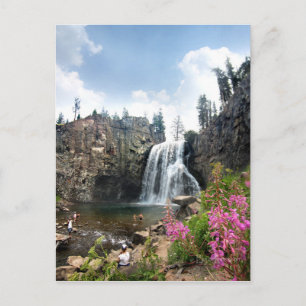 Rainbow Herfsten Waterfall - Devils Postpile - Sie Briefkaart