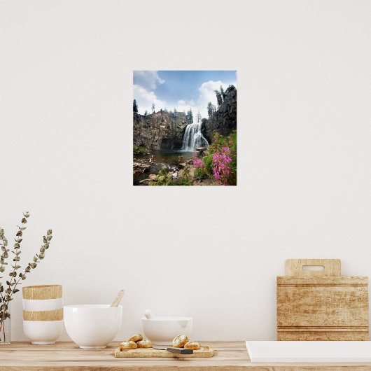 Rainbow Herfsten Waterfall - Devils Postpile - Sie Poster (Keuken)
