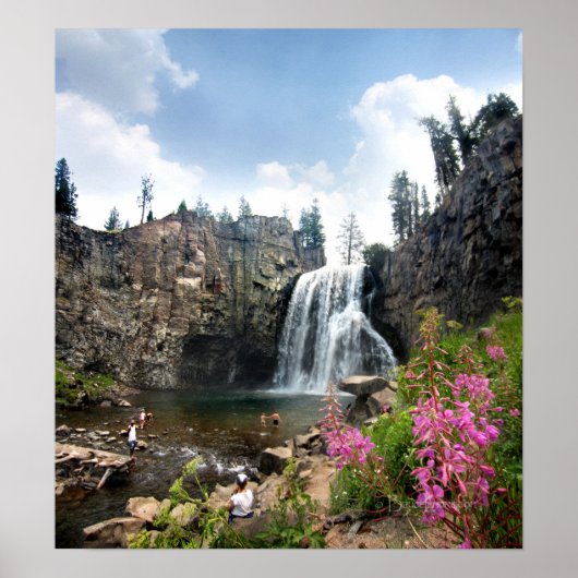 Rainbow Herfsten Waterfall - Devils Postpile - Sie Poster (Voorkant)