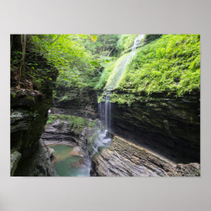 Rainbow-Herfsten, Watkins Glen State Park, New Yor Poster