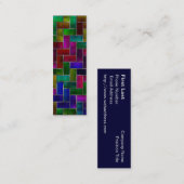 Rainbow Herringbone Brick Glas in lood Window Mini Visitekaartje (Voorkant / Achterkant)