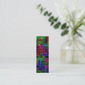 Rainbow Herringbone Brick Glas in lood Window Mini Visitekaartje (Staand voorkant)