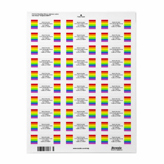 RAINBOW het etiket van het de pride terugkeer adre (Full Sheet)