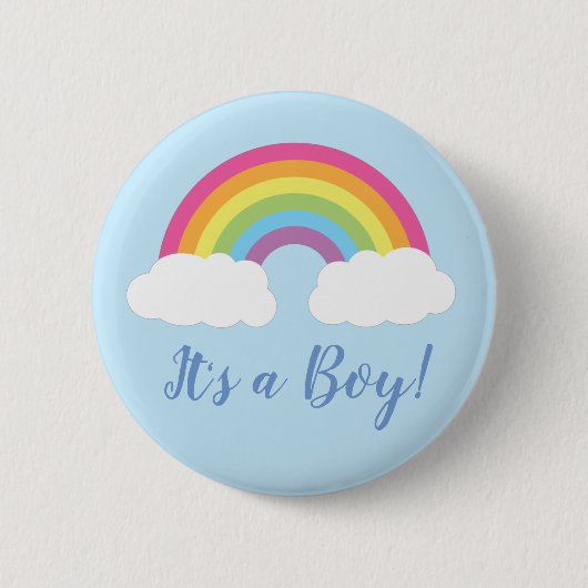 Rainbow Het is een Button van het Baby shower van  (Voorkant)