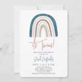 Rainbow het is Twins Baby shower Boy nodiging Kaart (Voorkant)